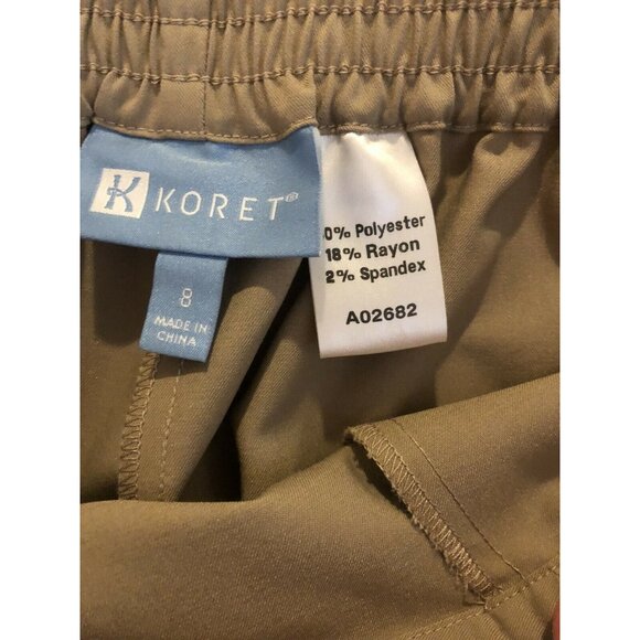 Koret Brown Pull On Elastic Waist Polyester Dress Pants Women’s Size 8 - Picture 4 of 5